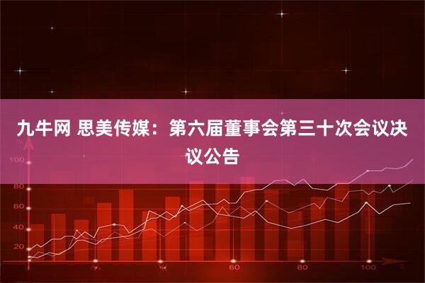 九牛网 思美传媒：第六届董事会第三十次会议决议公告